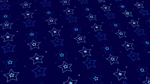 Animated Abstract Pattern Star Geometric Elements Blue Gradient Background — Stock Video