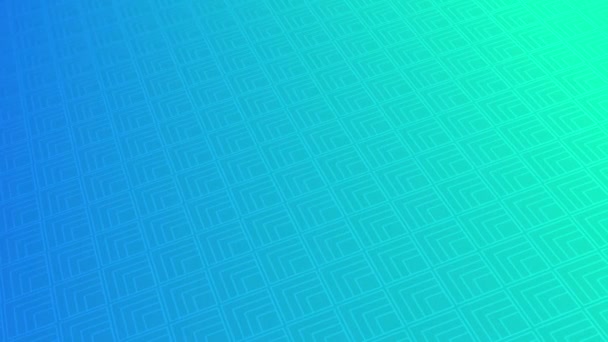 Animated Abstract Pattern Geometric Elements Blue Tones Gradient Background — Stock Video