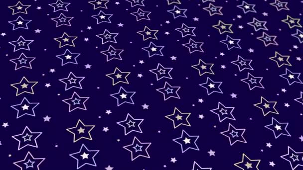 Animowany Abstrakcyjny Wzór Elementami Geometrycznymi Gwiazdy Niebieskie Tło Gradientu — Wideo stockowe