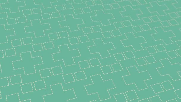 緑の色調で幾何学的要素を持つアニメーション抽象パターン グラデーションの背景 — ストック動画