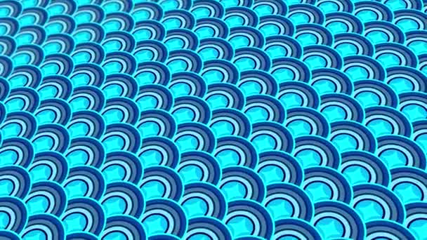 Animated Abstract Pattern Geometric Elements Blue Tones Gradient Background — Stockvideo