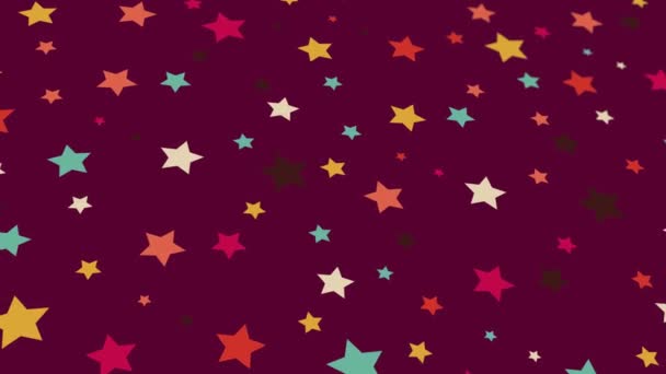 Animated Abstract Pattern Star Geometric Elements Multicolored Red Gradient Background — Stock Video