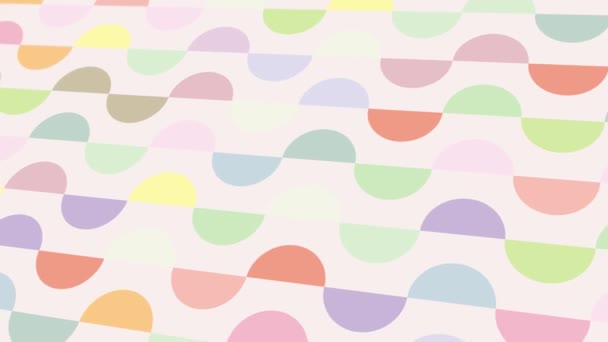 Animated Abstract Pattern Geometric Elements Pastel Tones Gradient Background — Video Stock