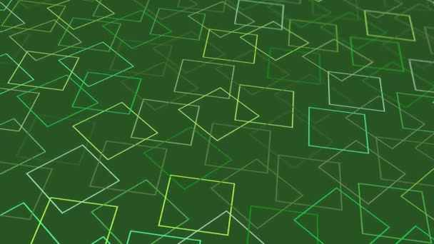 Animated Abstract Pattern Geometric Elements Green Tones Gradient Background — Stock Video