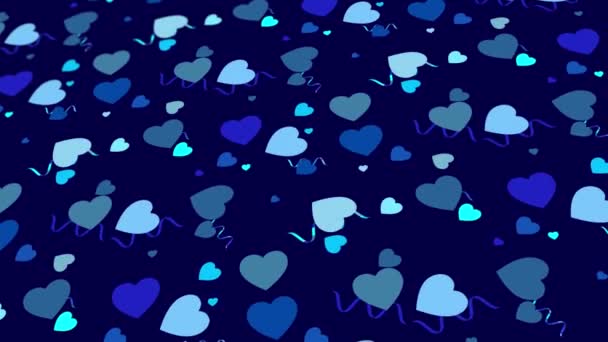 Animated Abstract Pattern Heart Shaped Geometric Elements Blue Gradient Background — Video Stock