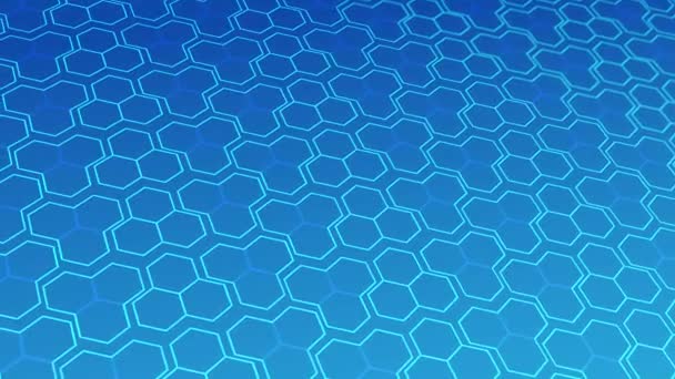 Анимированный Абстрактный Шаблон Геометрическими Элементами Синих Тонах Градиентного Фона — стоковое видео