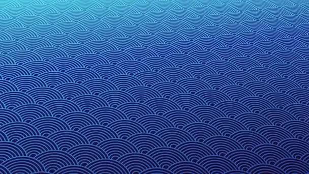 Animated Abstract Pattern Geometric Elements Blue Tones Gradient Background — 비디오
