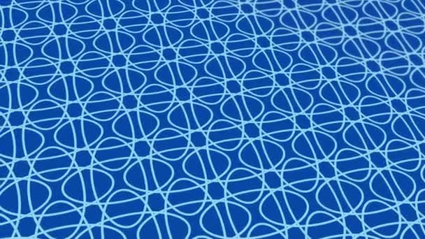 Animeret Abstrakt Mønster Med Geometriske Elementer Blå Toner Gradient Baggrund – Stock-video
