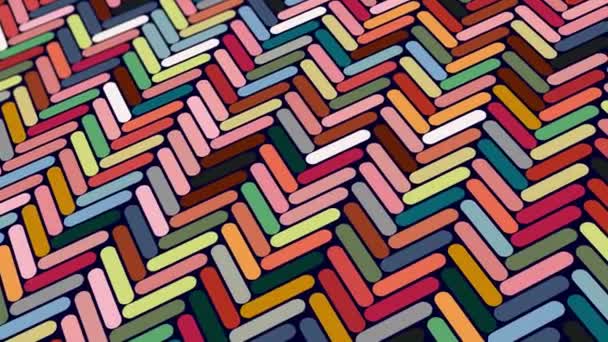 Animated Abstract Pattern Geometric Elements Multicolored Tones Gradient Background — Stock Video