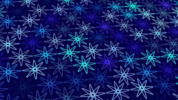 青い色調のグラデーションの背景に幾何学的要素を持つアニメーション抽象パターン — ストック動画