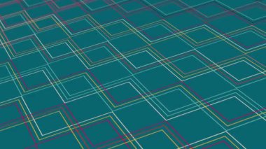 animated abstract pattern with geometric elements in green-blue tones gradient background