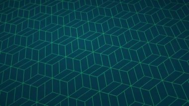 animated abstract pattern with geometric elements in green-blue tones gradient background
