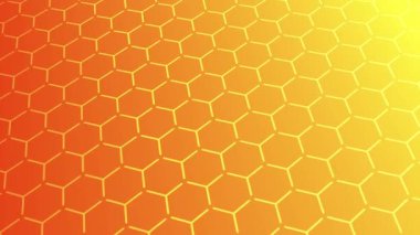 animated abstract pattern with geometric elements in yellow-orange tones gradient background
