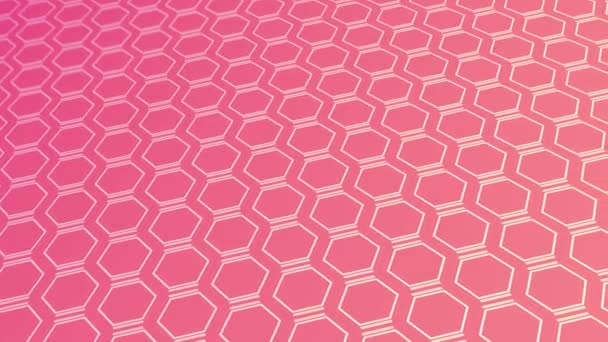 Animated Abstract Pattern Geometric Elements Pink Tones Gradient Background — Stock Video