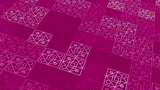 Animated Abstract Pattern Geometric Elements Pink Tones Gradient Background — Stockvideo