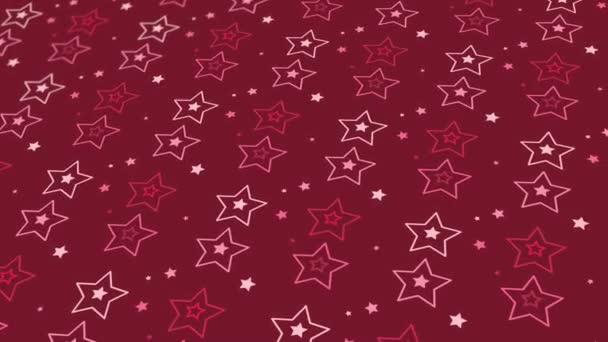 Animated Abstract Pattern Star Geometric Elements Red Gradient Background — Stockvideo