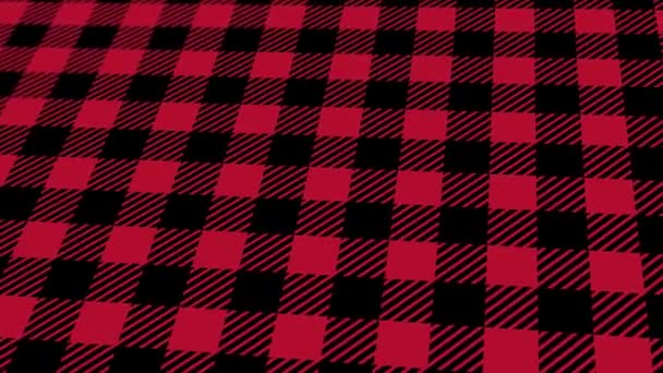 Abstract Pattern Animated Checkered Geometric Elements Red Black Gradient Background — Stock video