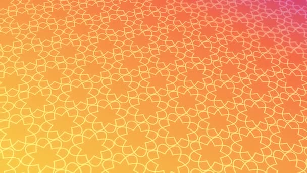 Animiertes Abstraktes Muster Mit Geometrischen Elementen Gelb Orangen Farbverlauf Hintergrund — Stockvideo