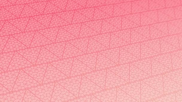 Geanimeerd Abstract Patroon Met Geometrische Elementen Roze Tinten Gradiënt Achtergrond — Stockvideo