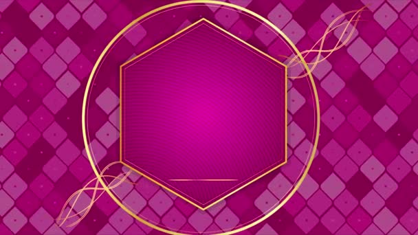 Animated Modern Luxury Abstract Background Golden Line Elements Pink Gradient — ストック動画