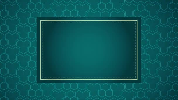 Animated Modern Luxury Abstract Background Golden Line Elements Blue Green — Stock video