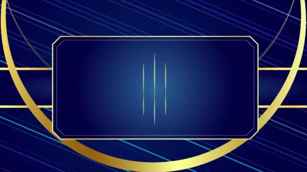 Animated Modern Luxury Abstract Background Golden Line Elements Modern Blue — Wideo stockowe