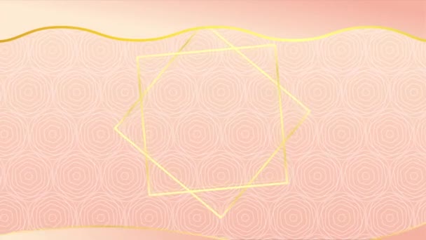 Анімований Сучасний Розкішний Абстрактний Фон Золотими Елементами Лінії Сучасний Рожевий — стокове відео