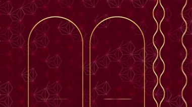 Animated modern luxury abstract background with golden line elements Stylish gradient red background for presentation