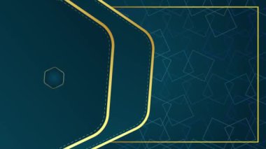 Animated modern luxury abstract background with golden line elements blue green gradient background modern for presentation