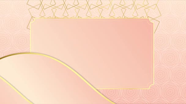 Animated Modern Luxury Abstract Background Golden Line Elements Modern Pink — ストック動画