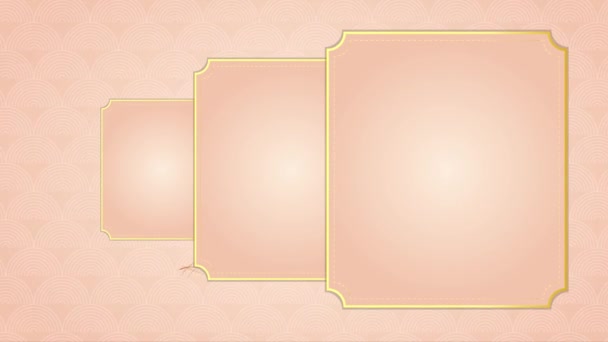 Animated Modern Luxury Abstract Background Golden Line Elements Modern Pink — ストック動画