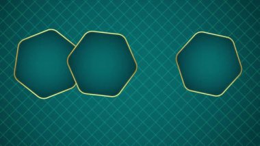 4K Animated Modern luxury abstract background with golden line elements. modern blue for presentation