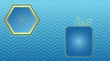 4K Animated Modern luxury abstract background with golden line elements. modern blue for presentation