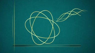 4K Animated Modern luxury abstract background with golden line elements. modern blue green for presentation