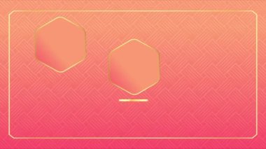 4K Animated Modern luxury abstract background with golden line elements. gradient pink gold for presentation