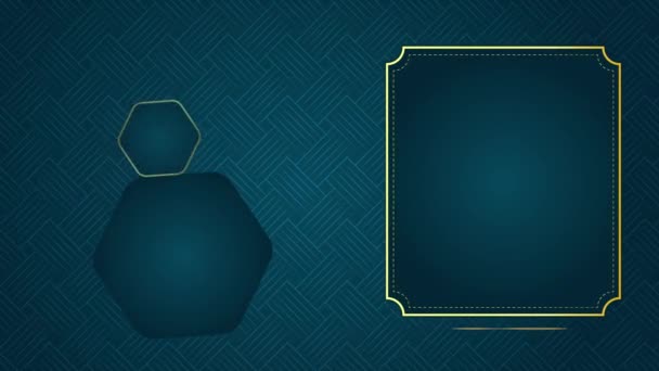 4K动画现代豪华抽象背景与金线元素 用于演示的现代蓝色绿色 — 图库视频影像