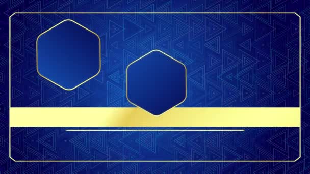 Animated Modern Luxury Abstract Background Golden Line Elements Modern Blue — Video