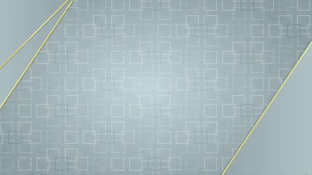 Animated Modern Luxury Abstract Background Golden Line Elements Gradient Gray — Stock video