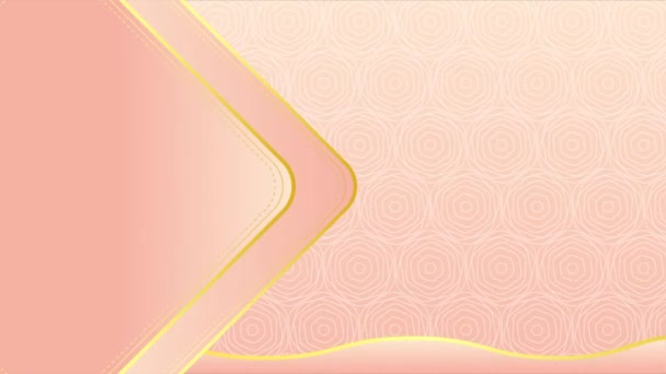 动画现代豪华抽象背景与金线元素 梯度粉红金 用于展示 — 图库视频影像
