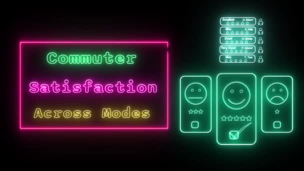 Satisfação Pendular Entre Modos Neon Verde Rosa Fluorescente Texto Animação — Vídeo de Stock