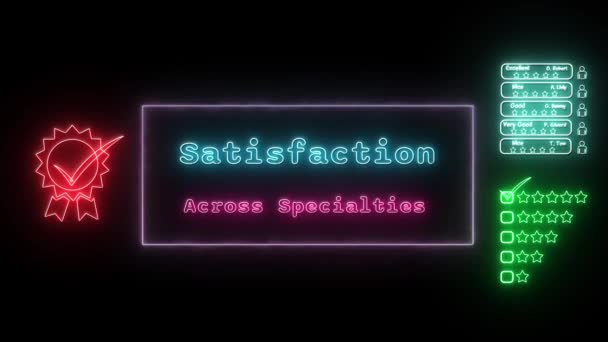 Satisfaction Dans Toutes Les Spécialités Néon Vert Rose Fluorescent Text — Video
