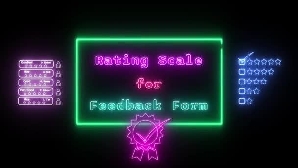 Hodnotící Stupnice Pro Formulář Zpětné Vazby Neon Zeleno Růžový Fluorescenční — Stock video