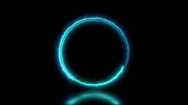 Streszczenie Animowane Światło Neon Efekt Okrąg Ramka Nakładka Tło Pętli — Wideo stockowe