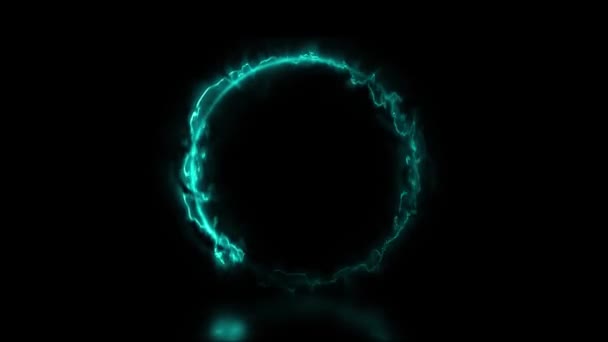 Absztrakt Animált Fény Neon Hatás Kör Keret Overlay Loop Háttér — Stock videók