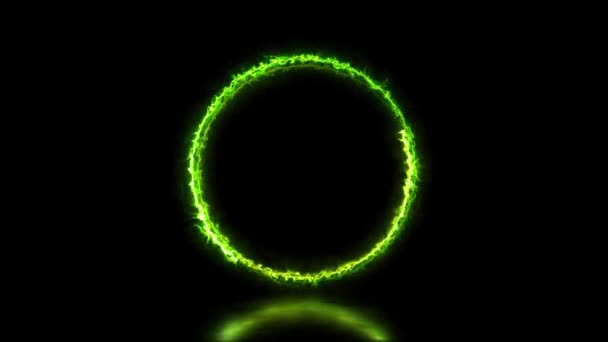 Abstrakt Animerat Ljus Neon Effekt Cirkel Ram Overlay Loop Bakgrund — Stockvideo