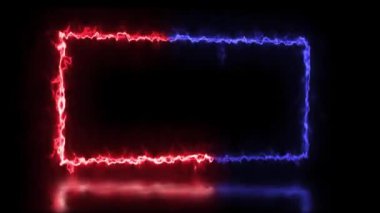 Sunum için soyut canlandırılmış ışık Neon etkisi dikdörtgen çerçeve kaplama döngüsü arkaplanı 