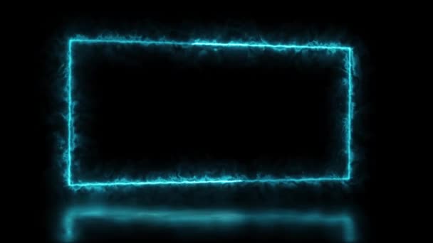 Abstract Animated Light Neon Effect Rectangle Frame Overlay Loop Background — Stock Video