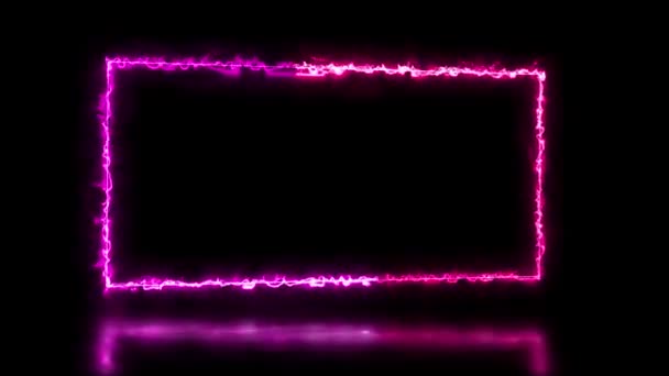 Abstract Geanimeerd Licht Neon Effect Rechthoek Frame Overlay Loop Achtergrond — Stockvideo
