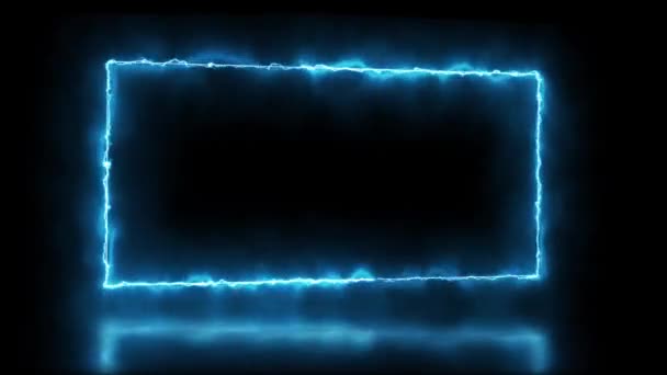 Abstraktes Animiertes Licht Neon Effekt Rechteck Rahmen Overlay Schleifenhintergrund Zur — Stockvideo