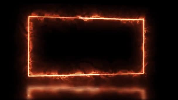 Lumière Animée Abstraite Effet Néon Rectangle Cadre Superposition Fond Boucle — Video